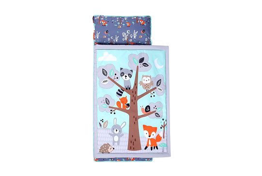 Cute animal-themed children's wallet with colorful tree and animals design.